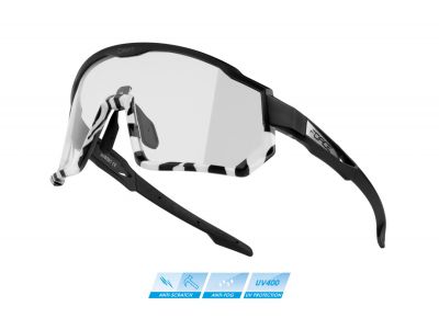 FORCE Drift-Brille, schwarz-zebrafarben, photochrome Gläser