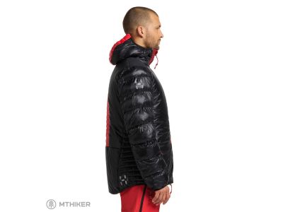Jachetă de puf Haglöfs LIM ZT, negru/roșu