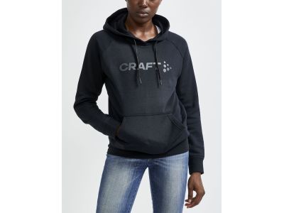 CRAFT CORE Kapucnis női pulóver, fekete