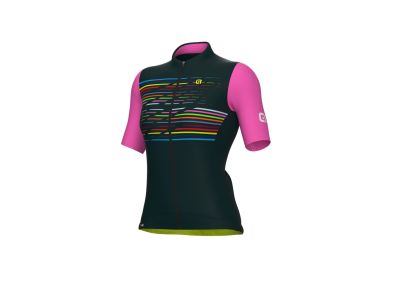 Damska koszulka rowerowa ALÉ LOGO PR-S w kolorze ciemnozielonym