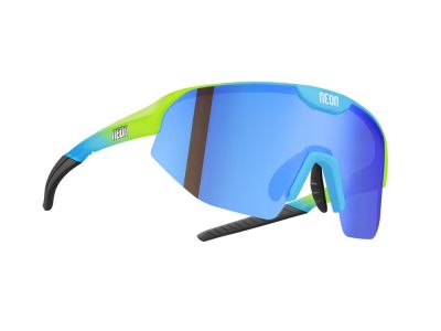 Neon FLAME Brille, CRYSTAL YELLOW CYAN MAT/MIRROR BLUE CAT 3