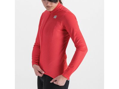 Damska koszulka rowerowa Sportful Checkmate Thermal, czerwono-malinowa