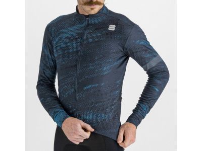 Koszulka rowerowa termoaktywna Sportful Cliff Supergiara, niebiesko-czarna