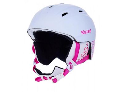 Blizzard Demon ski junior prilba, white matt/magenta flowers