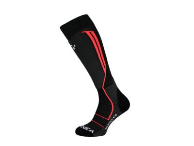 Tecnica Merino 50 ski socks, black/neon pink