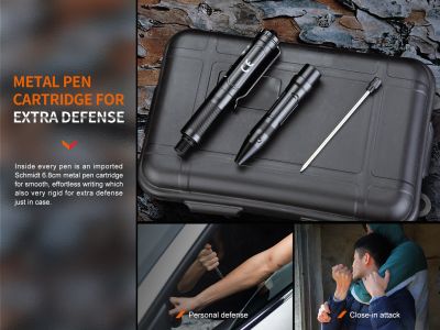 Fenix T6 taktické pero s LED baterkou, čierna