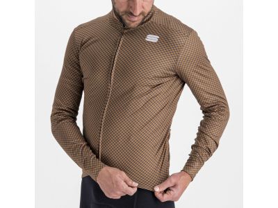 Sportful Checkmate Thermal jersey, leather/anthracite/grapefruit red