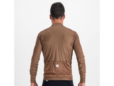 Sportful Checkmate Thermal jersey, leather/anthracite/grapefruit red