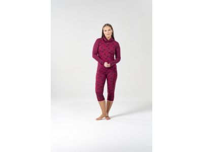 Devold Kvitegga Merino 230 Reversible Women&#39;s T-Shirt with Long Sleeves and Collar, Red