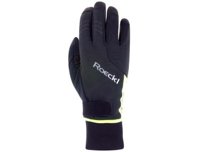 Roeckl Villach 2 rukavice, čierna/fluo žltá