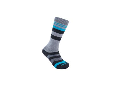 Sensor Slope Merino dětské ponožky, šedá/černá/tyrkysová