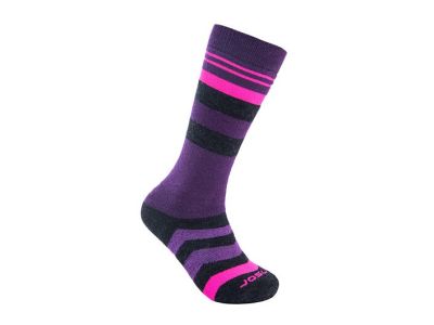 Sensor Slope Merino zokni, fekete/rózsaszín/lila