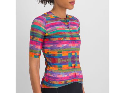 Sportful GLITCH BOMBER dámský dres, multicolor/růžová