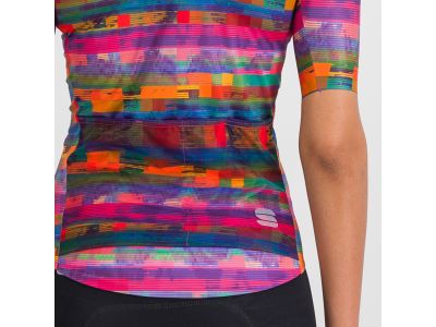 Sportful GLITCH BOMBER damska koszulka rowerowa, multicolor/różowa