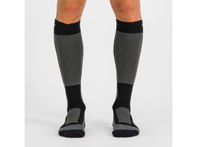 Sportful WARM WOOL LONG ponožky, černá/tmavě šedá