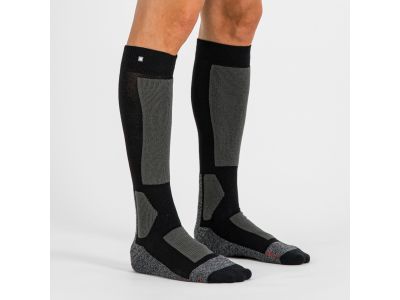 Sportful WARM WOOL LONG ponožky, černá/tmavě šedá