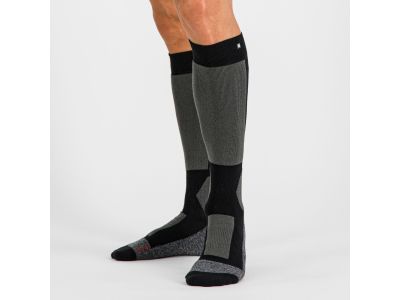 Sportos WARM WOOL LONG zokni, fekete/sötétszürke