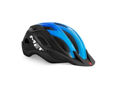 MET Crossover-Helm, schwarz/himmelblau