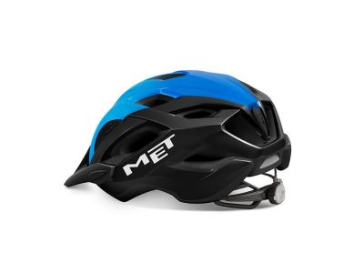 MET Crossover-Helm, schwarz/himmelblau