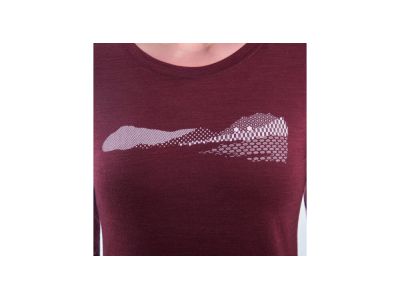 Damski T-shirt Sensor Merino Air PT Hills, kolor czerwony