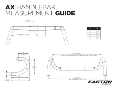 Easton EA50 AX Gravel handlebars 420-460 mm, black