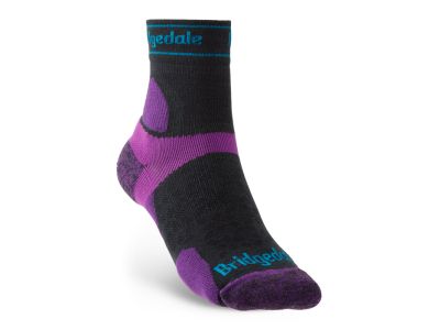 Bridgedale Trail Run UL T2 MS 3/4 CREW dámske ponožky, charcoal/purple