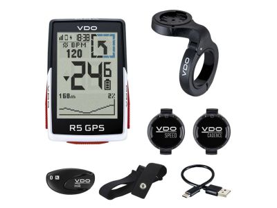 VDO R5 GPS Full Sensor Set, Fahrradcomputer mit Sensoren