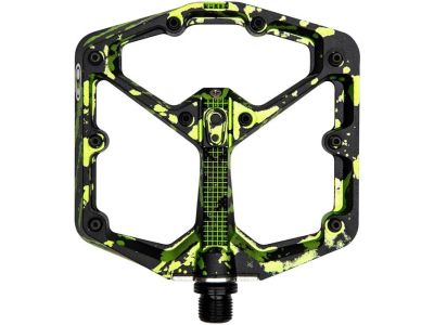 Crankbrothers Stamp 7 Large pedals, Splatter Paint Lime Green