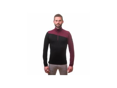 Sensor Merino Extreme tričko, čierna/port red