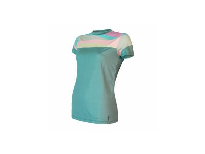 Sensor Coolmax Impress women&amp;#39;s T-shirt, mint/stripes