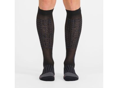 Sportful APEX LONG ponožky, čierna/tmavosivá