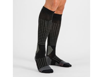 Sportful APEX LONG ponožky, čierna/tmavosivá