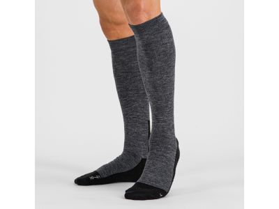 Sportful EXTRA WARM WOOL LONG ponožky, černá/tmavě šedá