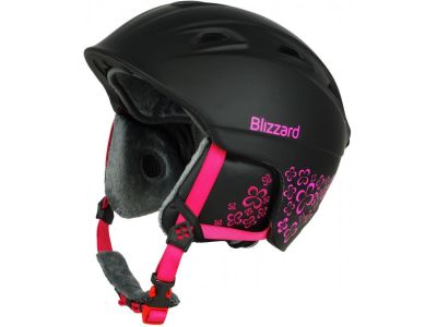 Blizzard W2W Demon ski dámska prilba, black matt/magenta flowers