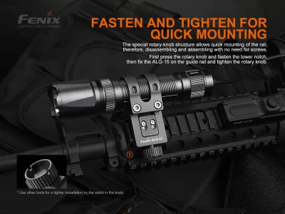 Fenix ALG-15 side mounting of the lamp on the weapon rail