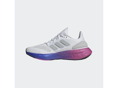 adidas PureBoost 22 women's shoes, white/grey/purple
