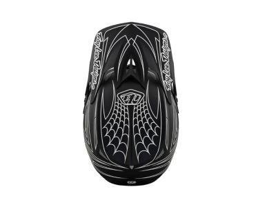 Troy Lee Designs D3 Fiberlite Helm, Spiderstripe schwarz
