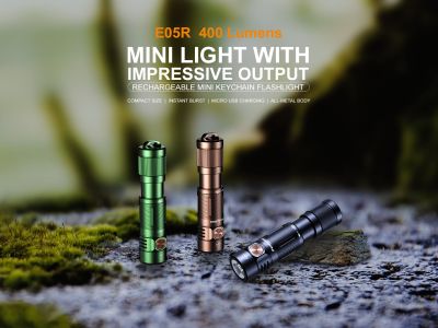 Fenix E05R rechargeable flashlight, brown