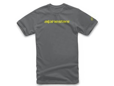 Alpinestars Linear Wordmark T-shirt, Charcoal/Fluo Yellow