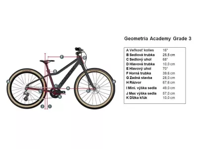 ACADEMY Grade 3 16 detský bicykel, tmavo modrá