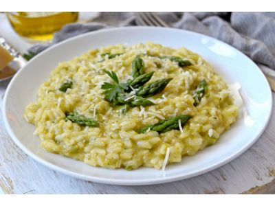 Adventure Menu Creamy risotto with asparagus and broccoli, 124g, standard portion