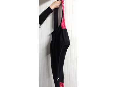 Pinarello Elite Damenhose mit Hosenträgern, schwarz/rosa