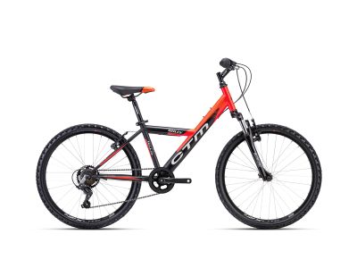 CTM WILLY 24 detský bicykel, matná čierna/matná neónová červená