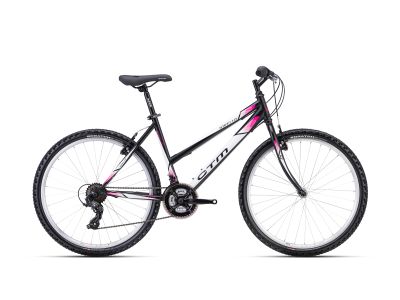CTM STEFI 1.0 26 női kerékpár, matt fekete/rózsaszín