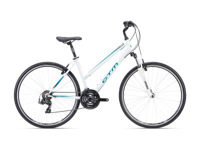 Bicicleta de dama CTM JESSIE 28, alb perlat/verde inchis