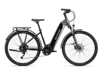 Bicicleta electrica dama CTM METRIC 2.0 28, negru/gri maro perlat