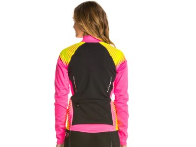 Jachetă de damă PEARL iZUMi Elite Softshell 180, roz țipător/galben