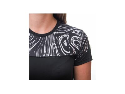 T-shirt damski Sensor Coolmax Impress, czarny/morski