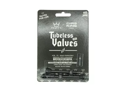 Peaty&#39;s x Chris King MK2 tubeless valves, 60mm Presta valve, grey