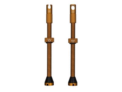 Peaty&amp;#39;s X Chris King MK2 tubeless valves, 80mm presta valve, brown
